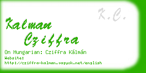 kalman cziffra business card